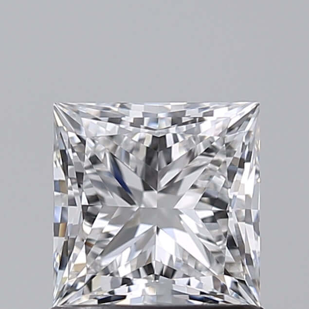 1.00 Carat D IF Princess Lab Diamond Front