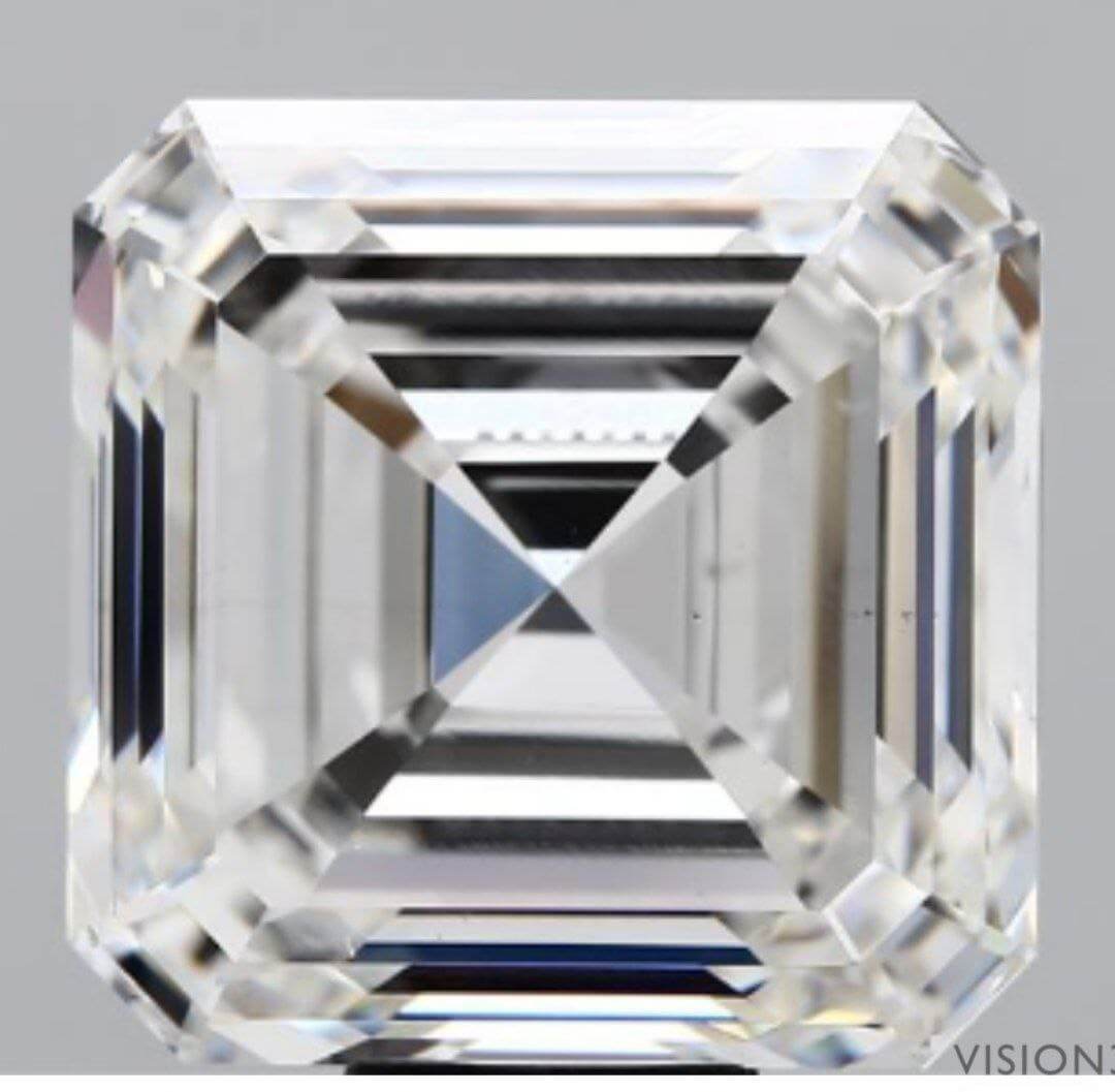 16.07 Carat F VS1 Asscher Lab Diamond Front