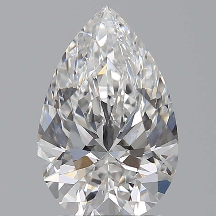 2.00 Carat D VVS1 Pear Lab Diamond Front