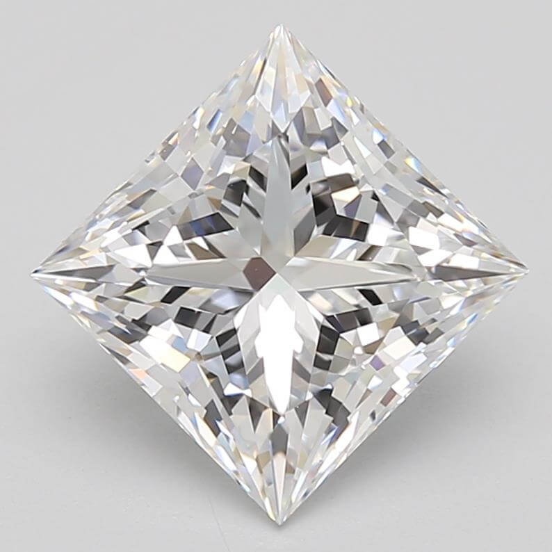 3.00 Carat D IF Princess Lab Diamond Front