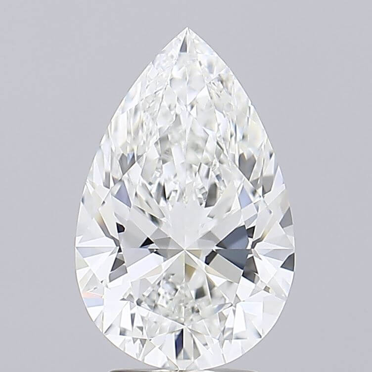 3.27 Carat F VVS1 Pear Lab Diamond Front