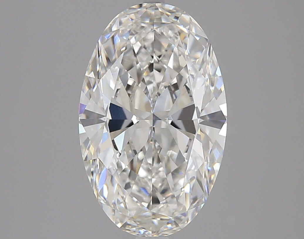 4.01 Carat F VVS1 Oval Lab Diamond Front