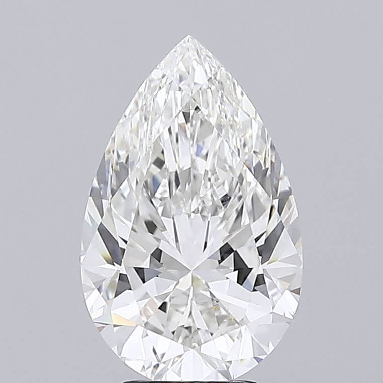 4.04 Carat F VVS1 Pear Lab Diamond Front