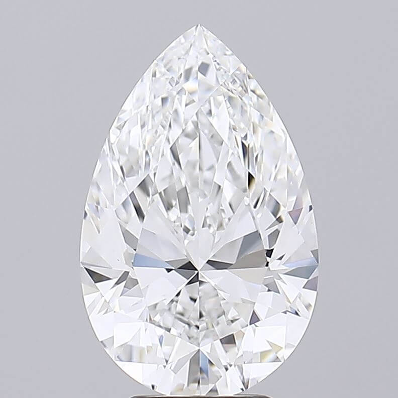 5.03 Carat D VVS1 Pear Lab Diamond Front