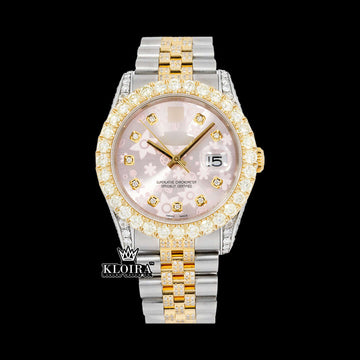 BloomSpark Moissanite Diamond Watch Silver VVS 18 Carat 42mm Men Front