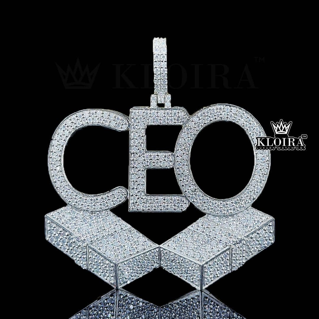 CEO Diamond Blocks Pendant Front