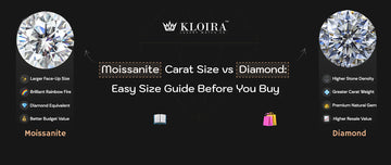 moissanite carat size vs diamond comparison guide showing face-up size sparkle and carat weight