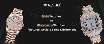 Plain watches vs moissanite watches comparison showing style, features, and price differences.