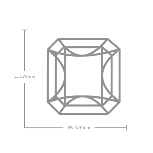0.54 Carat E VVS2 Radiant Lab Diamond Front