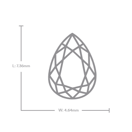 0.56 Carat E VS2 Pear Lab Diamond Front