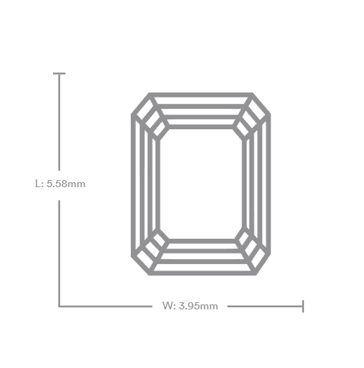 0.58 Carat D VVS1 Emerald Lab Diamond Front