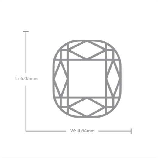 0.64 Carat D VS1 Cushion Lab Diamond Front