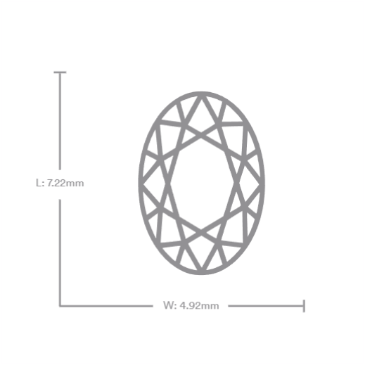 0.66 Carat D VVS2 Oval Lab Diamond Front