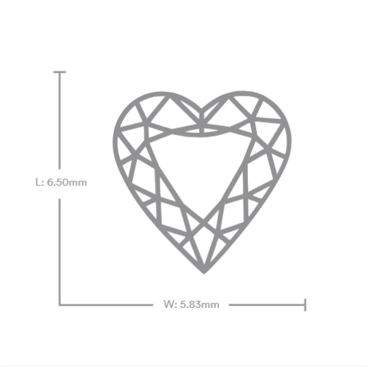 0.82 Carat D VVS2 Heart Lab Diamond Front