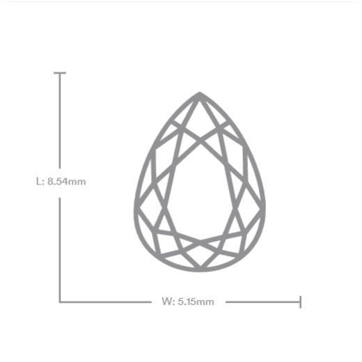 0.83 Carat E VS2 Pear Lab Diamond Front