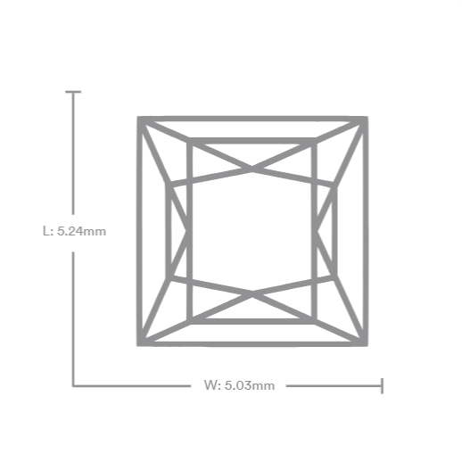 0.84 Carat E VVS2 Princess Lab Diamond Front