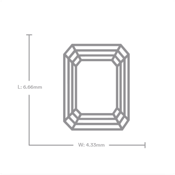 0.84 Carat G SI1 Emerald Lab Diamond Front