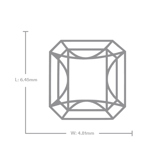 0.86 Carat F VS1 Radiant Lab Diamond Front