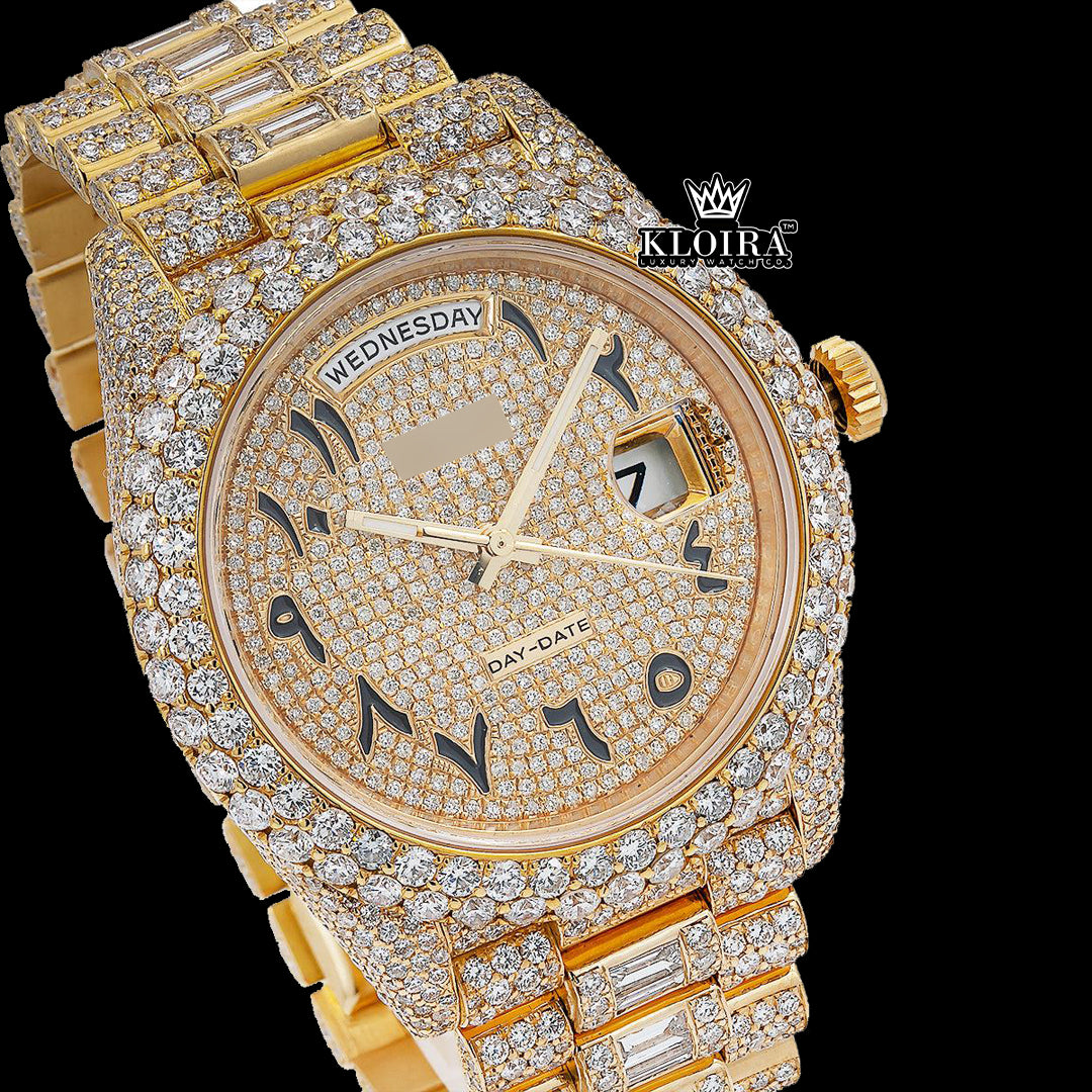 Moissanite Rolex Watch Arabic  Front