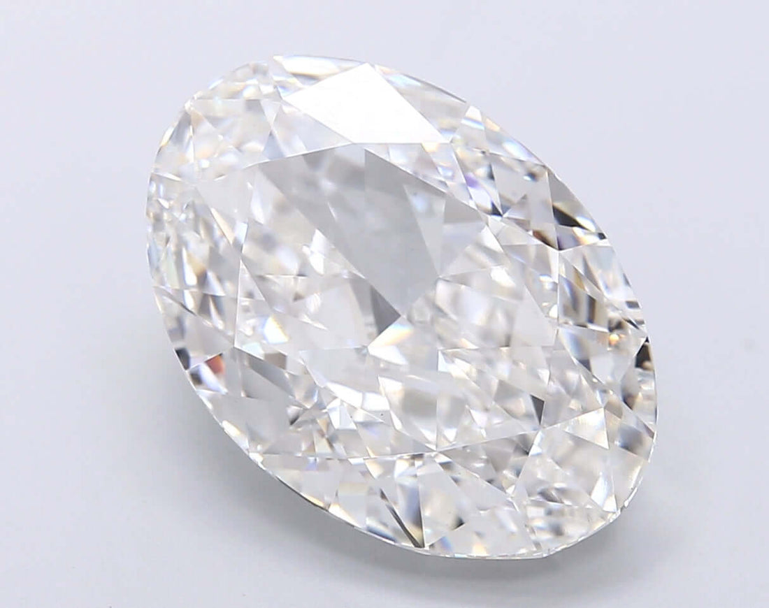 10.00 Carat F VVS2 Oval Lab Diamond Front