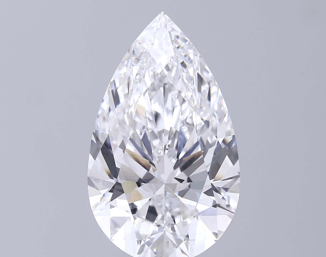 10.08 Carat D VVS2 Pear Lab Diamond Front