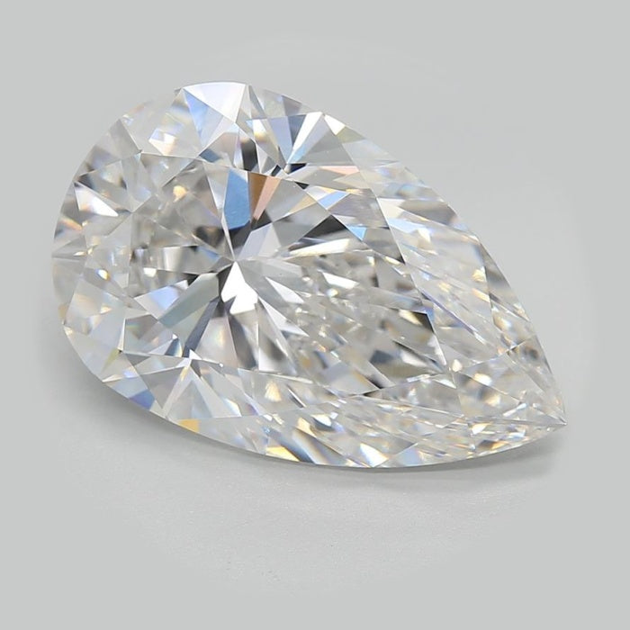 12.38 Carat E VVS2 Pear Lab Diamond Front