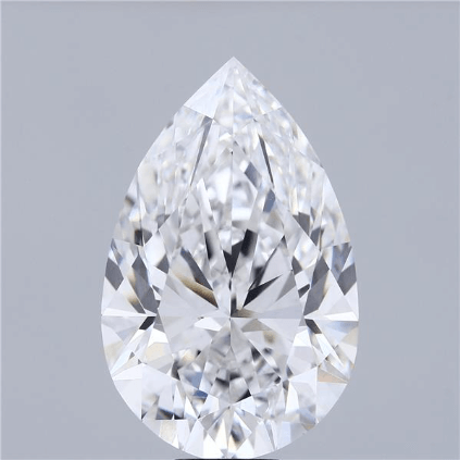 13.50 Carat E VVS2 Pear Lab Diamond Front