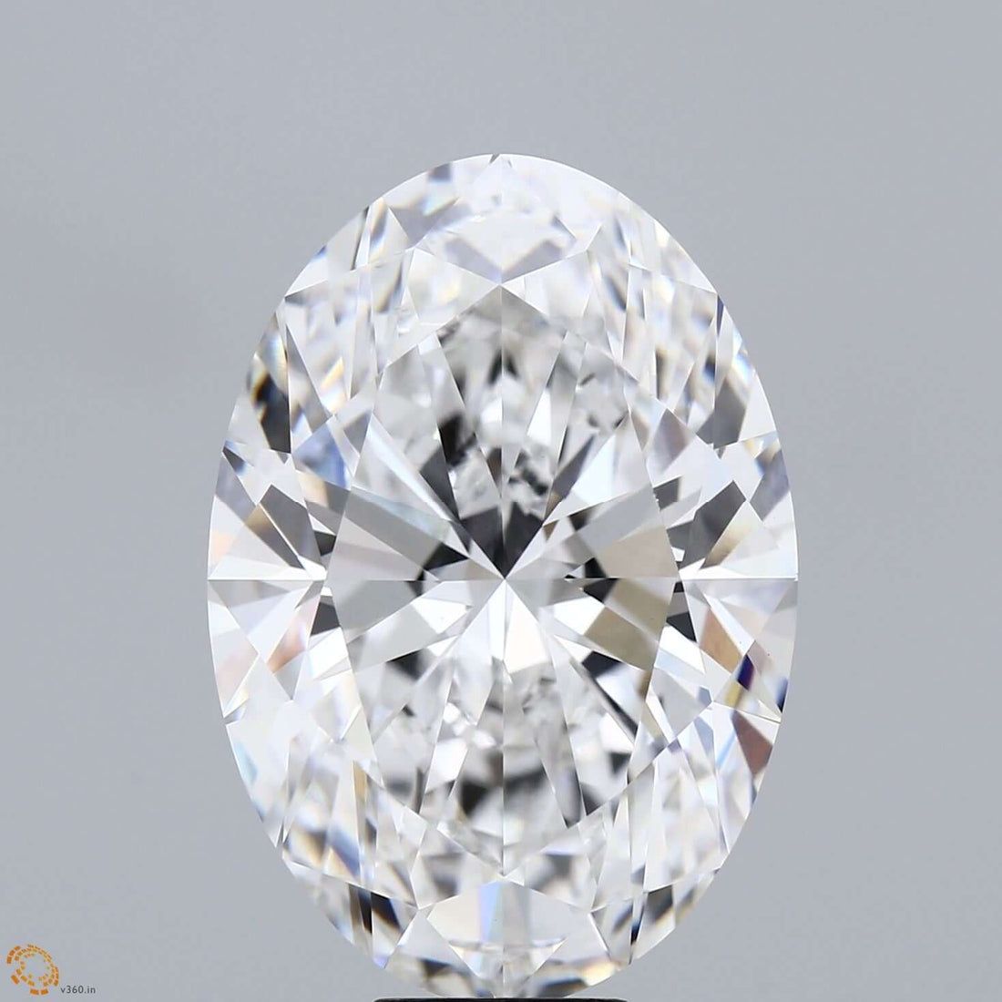 14.34 Carat E VVS2 Oval Lab Diamond Front