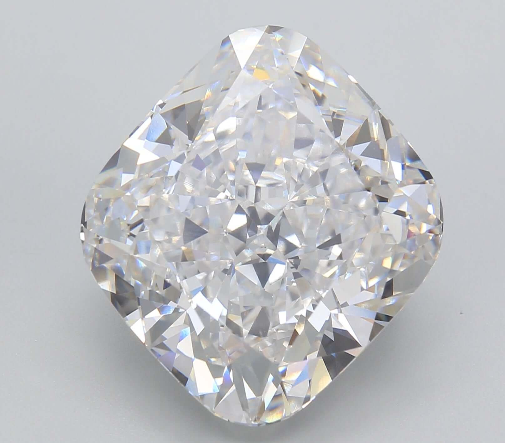 18.25 Carat E VVS2 Cushion Lab Diamond Front