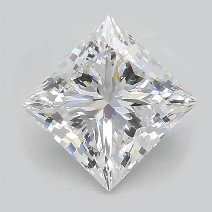 3.00 Carat D VS2 Princess Lab Diamond Front