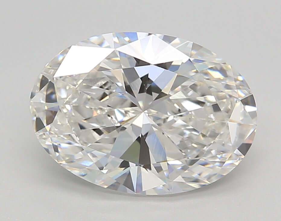 3.00 Carat F VVS2 Oval Lab Diamond Front