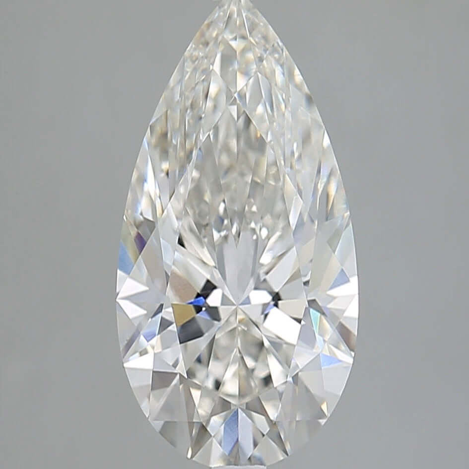 3.00 Carat F VVS2 Pear Lab Diamond Front