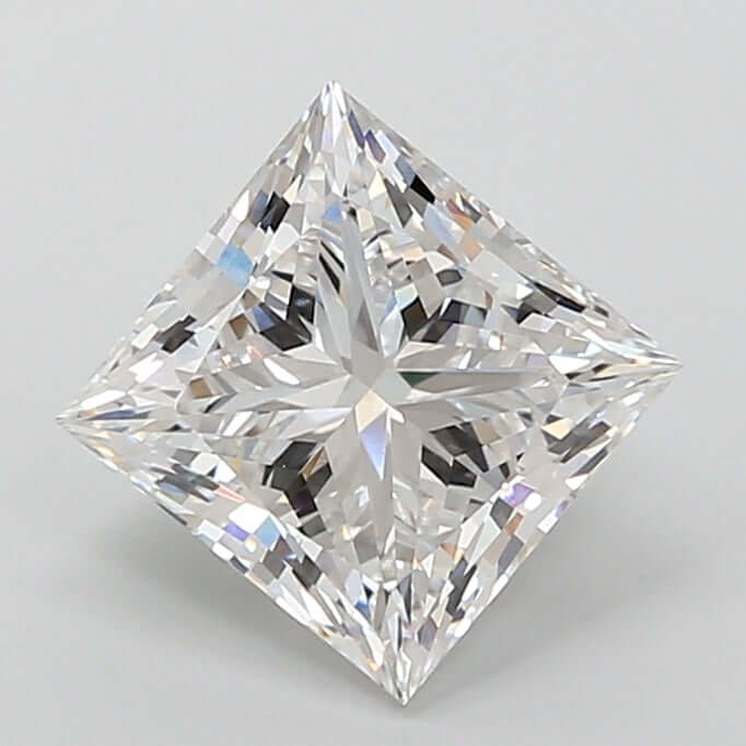 3.00 Carat F VVS2 Princess Lab Diamond Front