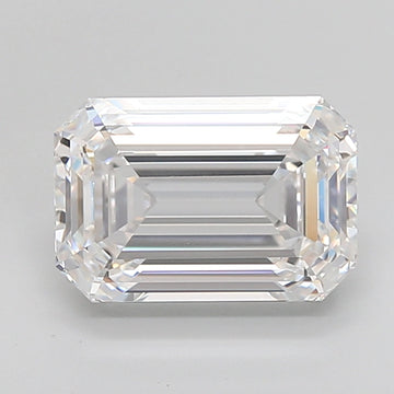 4.00 Carat D IF Emerald Lab Diamond Front