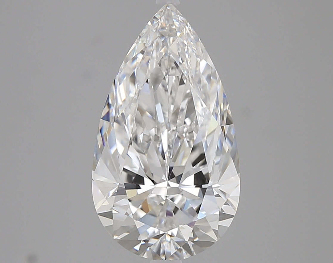 4.00 Carat D VVS1 Pear Lab Diamond Front