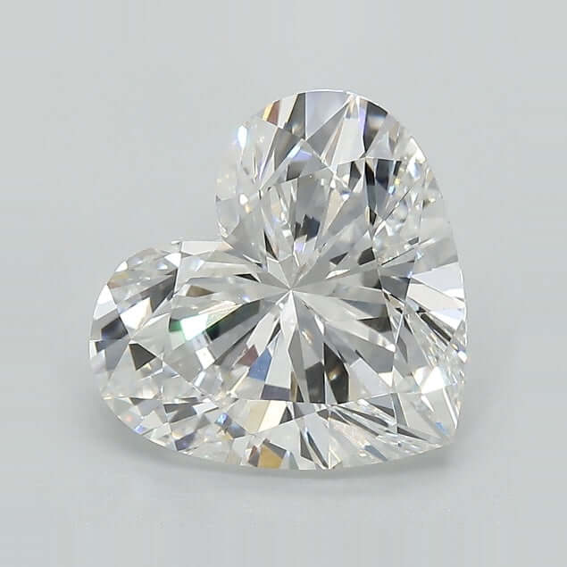 4.00 Carat F VVS2 Heart Lab Diamond Front
