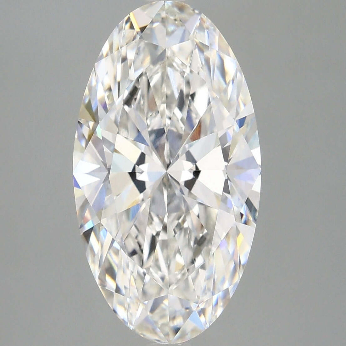 4.00 Carat F VVS2 Oval Lab Diamond Front