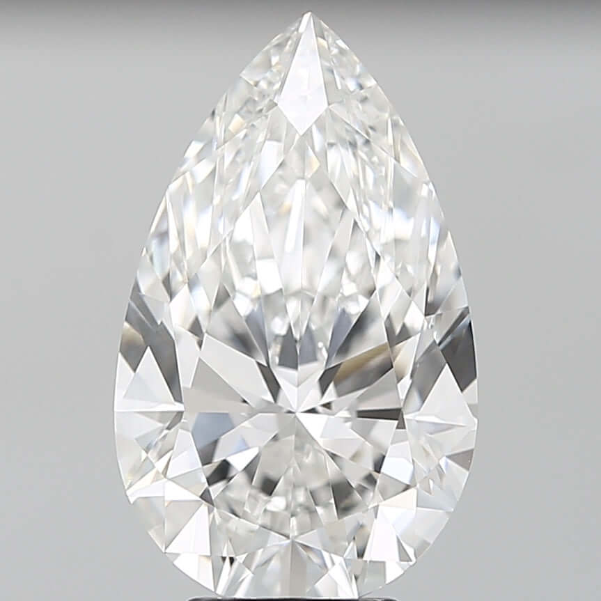5.00 Carat F VVS2 Pear Lab Diamond Front