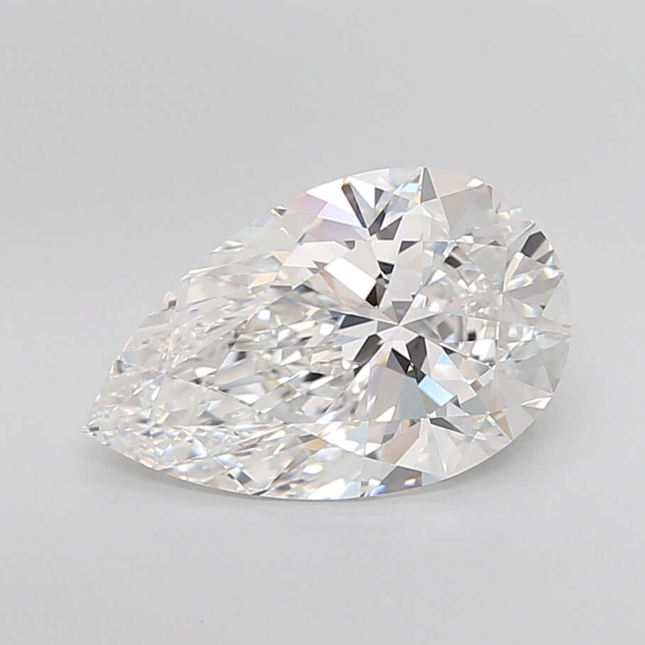 5.03 Carat E VVS1 Pear Lab Diamond Front