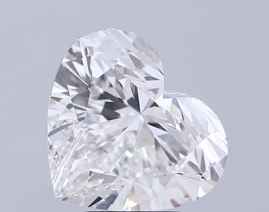 5.05 Carat F VVS2 Heart Lab Diamond Front