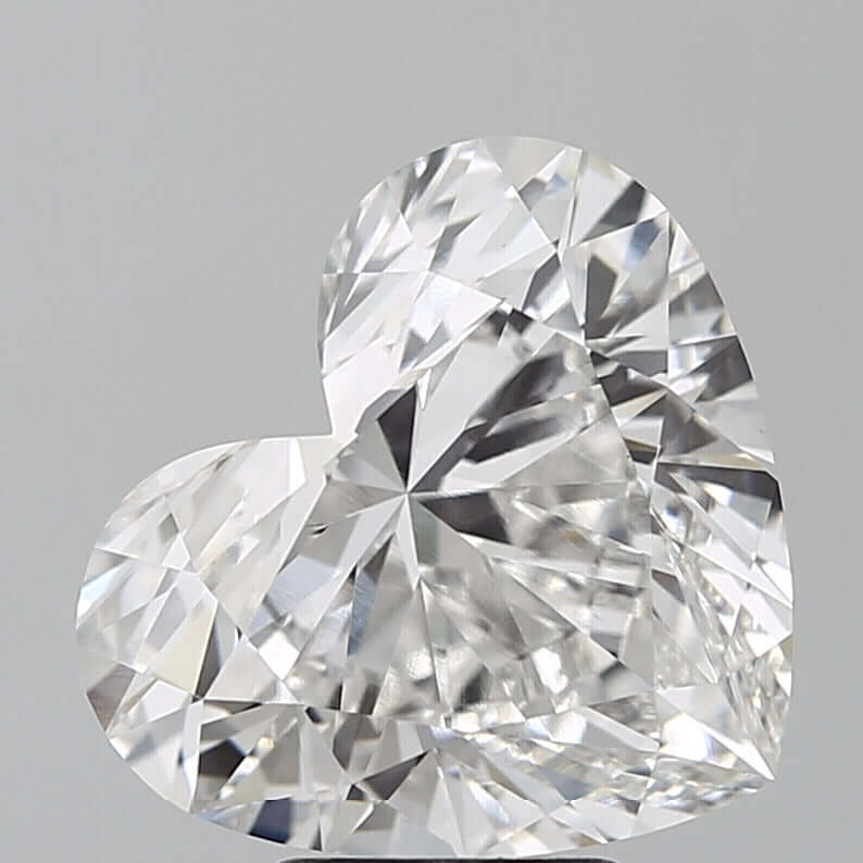 6.00 Carat F VVS2 Heart Lab Diamond Front