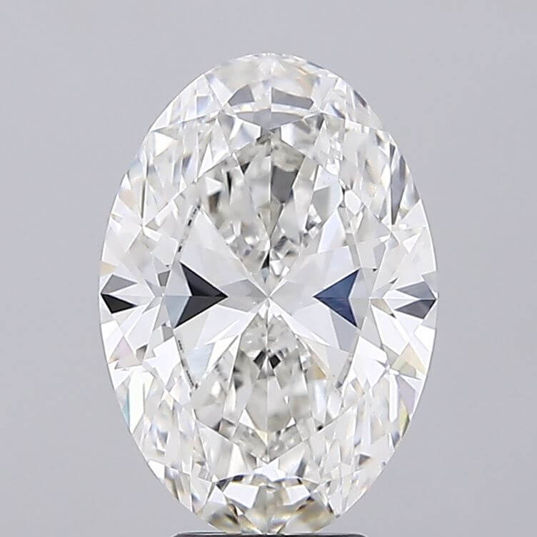 6.00 Carat F VVS2 Oval Lab Diamond Front