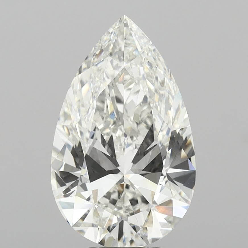 7.00 Carat F VVS2 Pear Lab Diamond Front