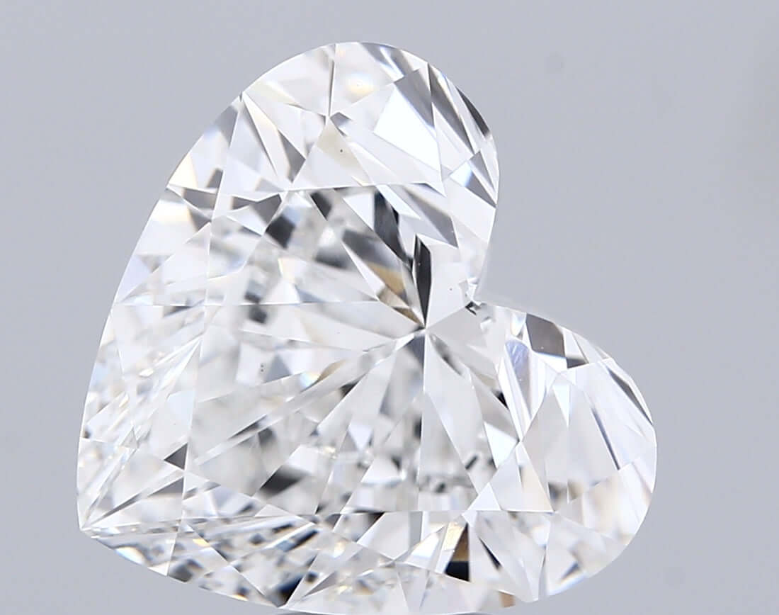 7.50 Carat F VVS2 Heart Lab Diamond Front