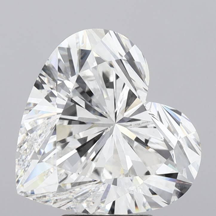 8.00 Carat E VVS2 Heart Lab Diamond Front