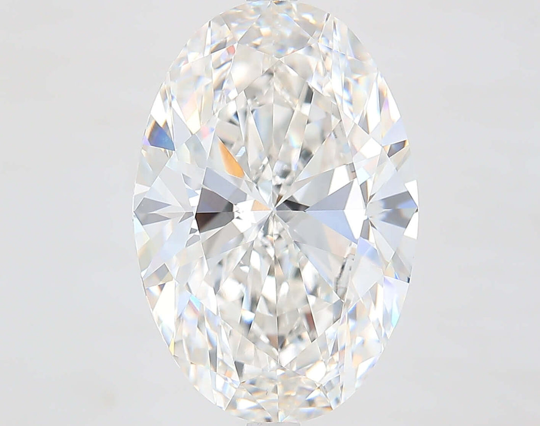 8.00 Carat F VVS2 Oval Lab Diamond Front