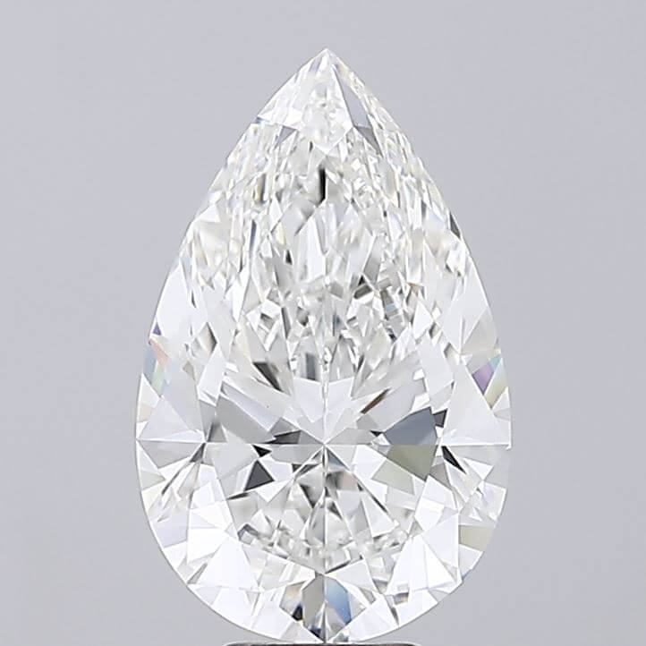 8.04 Carat F VVS2 Pear Lab Diamond Front