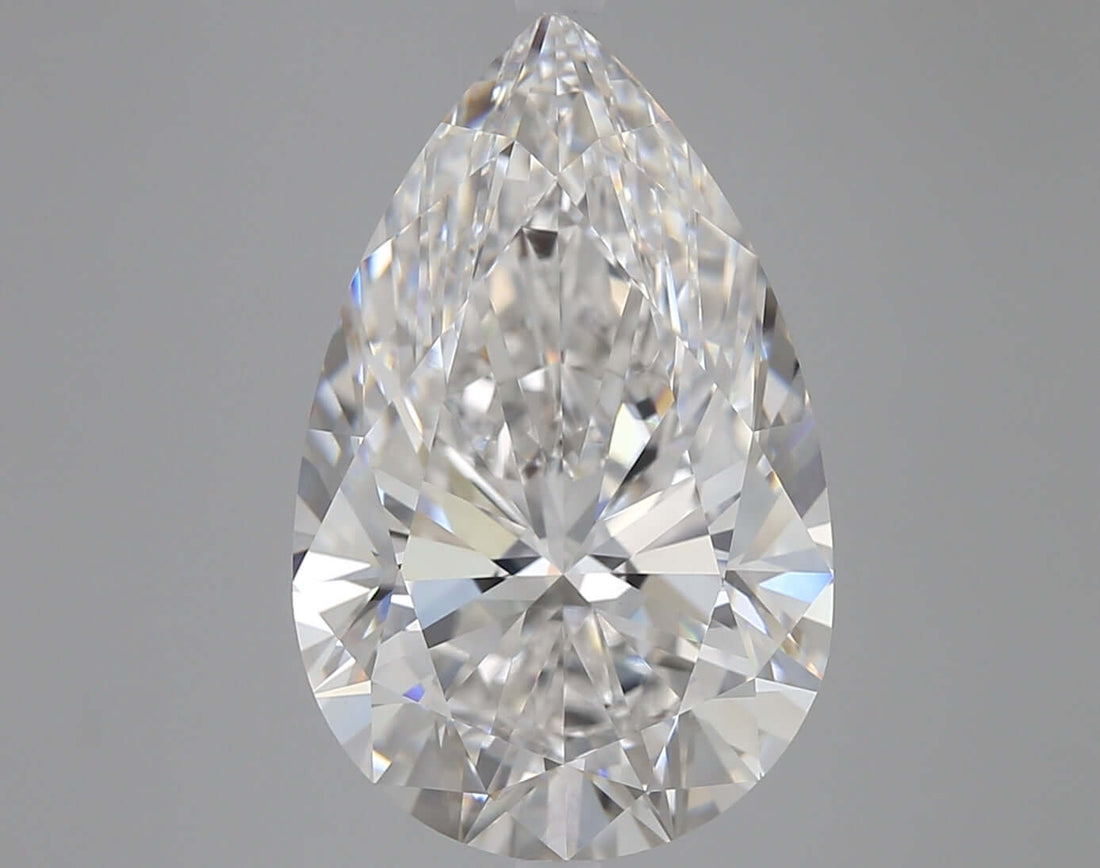9.11 Carat E VVS2 Pear Lab Diamond Front