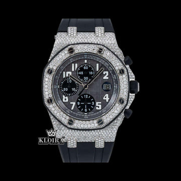 AP Royal Oak Inspired Chrono Moissanite Diamond Watch 14K Gold VVS 42mm Front VIew
