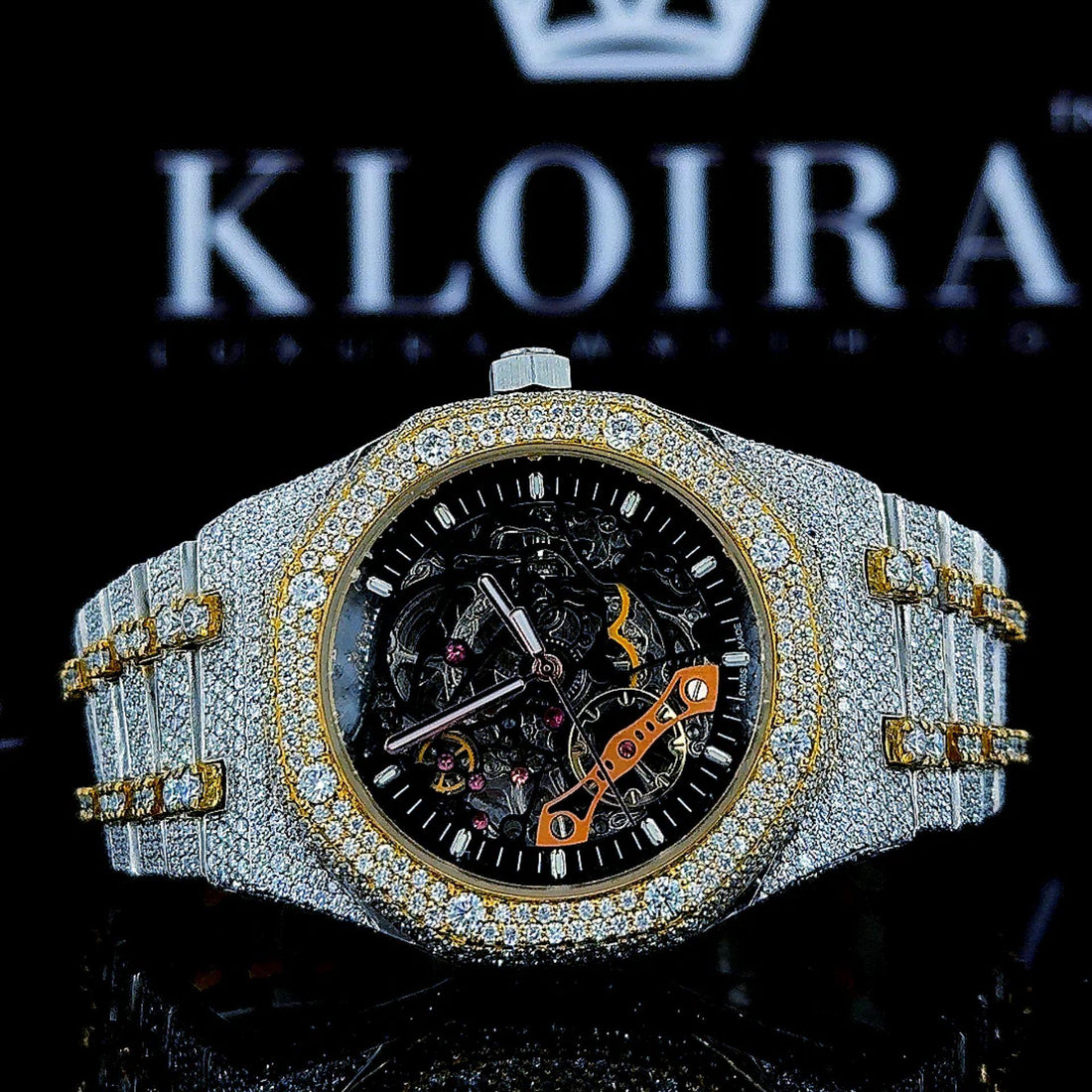 AP Skeleton Moissanite Watch Front View